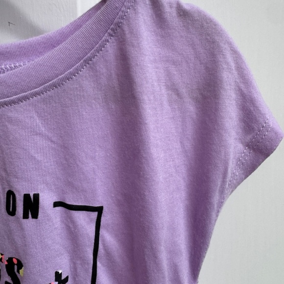 Okie Dokie 3T Purple Girls Short Sleeve Tee Shirt Top I Run on Donuts & Unicorns - Picture 3 of 6